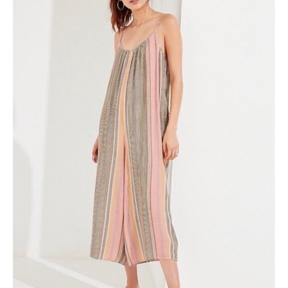 UO Shapeless Gauzy Striped Jumpsuit - Picture 2 of 8